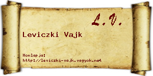 Leviczki Vajk névjegykártya